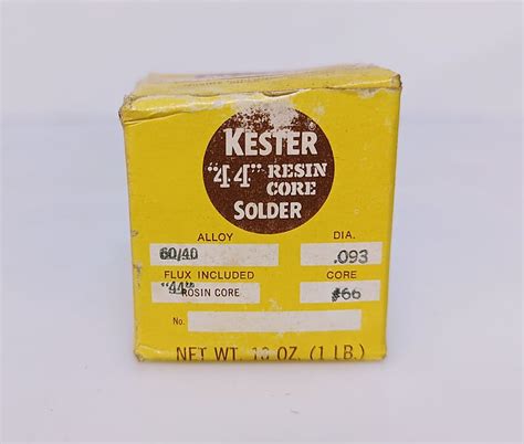 Vintage Kester Solder 60/40 .093 1 LB. Each 